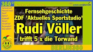 Rudi V&ouml;ller im ZDF &bdquo;Aktuelles Sportstudio&ldquo; trifft f&uuml;nf Mal an der Torwand - Moderator Harry Valerien