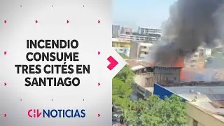Hay peligro de derrumbe: Enorme incendio afectó a cités de Barrio Brasil en Santiago