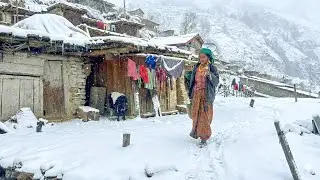 Life in Extreme Winter | Poor Mountain Family Surviving Snowfall Without Help