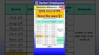 DA from July 2025 #daarrear #dearness_allownce