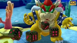 Mario Party 10 ⁴ᴷ Bowser Party - Mario Luigi Peach Yoshi - Whimsical Waters | Master Difficulty