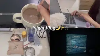 Night Vlog🌙海外高校生の夜の過ごし方🌃|学校の準備|プロジェクター|パソコン作業|秋2024
