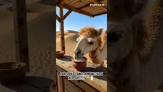 Cutest Baby Camel Enjoying Lassi 🐪🥤 | Desert Vibes #shorts #shortsfeed #trending #viralshorts #cute