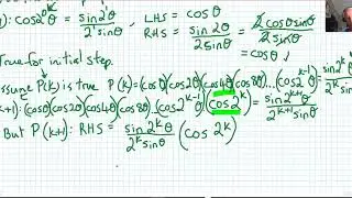 Proof by Mathematical Induction with Trig Based Products