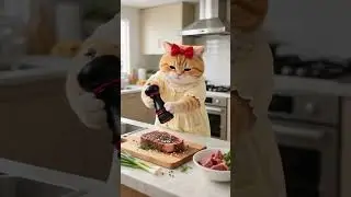 The Adorable Cat Who Loves to Cook#CatLife #CookingCat #CuteCat #CatStory #CatVlog #MarketVlog