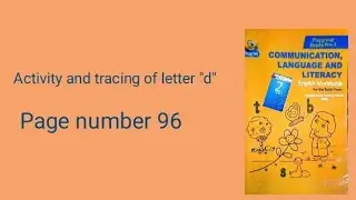 Activity and tracing of letter d | Page 96 | English Workbook | Play Group | School 