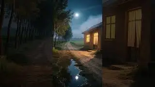 Moonlight Over the Village 🌙 #moonlight #night #village #nature #tranquil #relax #naturebeauty