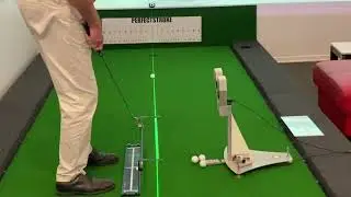 PERFECTSTROKE PUTTING AID BEING USED WITH A LASER LINE