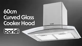 60cm Curved Glass Cooker Hood - By Baridi