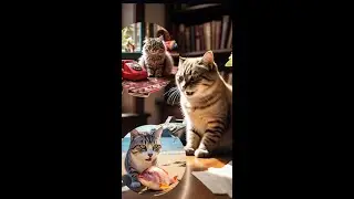 Cat is eating the fish 🐟| Cat is beautiful |@arhi.animation