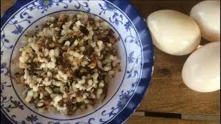 Primitive Khvd - Cooking Large Red Ants egg With Duck egg Eating Delicious