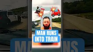 man runs from police and crashes into a train.   Fastest police chases.   Police chases body cam
