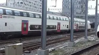 Br 101 Leaving Basel Bad. Bahnhof And Re 460 With 7 IC2020 Coaches Leaving For Lucerne