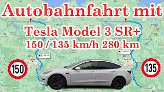 Tesla Model 3 standard+ 60kWh Akku Verbrauch und Reichweite Autobahn