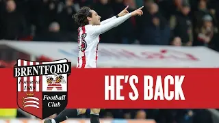 Jota scores his first goal back at Griffin Park with a cheeky flick