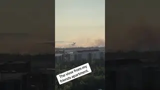 Water being dropped from a plane on the fire near Bayers Lake / Nova Scotia Fire / Halifax, NS