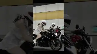 My friend cailing riding a heavy bike