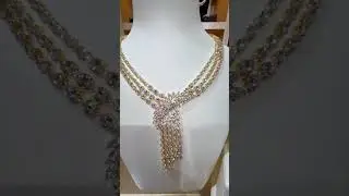 Omnia Rahaf Golden Bridal Full Set Accessories in High Quality Zircon Stone in Rhodium Plated