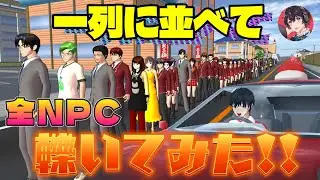 全NPCを一列に並べて轢いてみたら気持ち良すぎてヤバい！！Aku mengumpulkan beberapa NPC dan menabrak mereka.【サクラスクールシミュレーター】