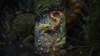 Ever seen a frog attack? 🐸⚡ #WildlifeDrama #NatureAttack #shorts