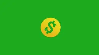 Spinning Dollar Symbol Green Screen | Free Green Screen Effect | Green Screen Library