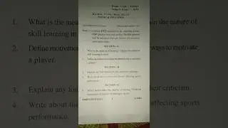 #B.a/B.s.c(3rd sem)#2023Physical Education #question Paper#G.n.d.u