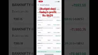 Budget day trade  profit of Rs 8629  #stockmarket #profit #trading