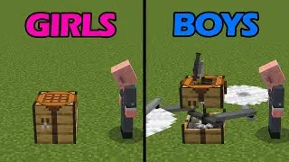 BOYS VS GIRLS playing Minecraft