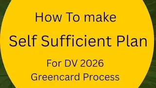 DV 2026 Self Sufficient Plan : How To Fill Self