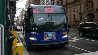 MTA NYCT Bus: East Side York Av Bound 2019 XD40 #7606 M72 @ 72 St/Central Park West