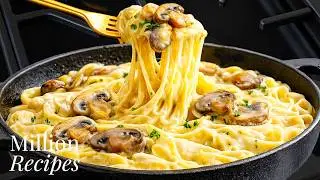 Mushroom Pasta My Family Can&rsquo;t Get Enough! 🤤 Everyone Asks Me for This Creamy Skillet Pasta
