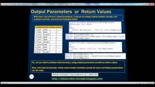 Part 20 Storedprocedure output parameters or return values