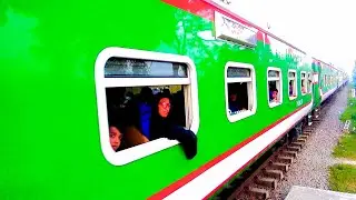 Bangladesh Railway || WDM-3A, New PTINKA Coach Of Lalmoni  Express Train || BARAL BRIDGE STATION