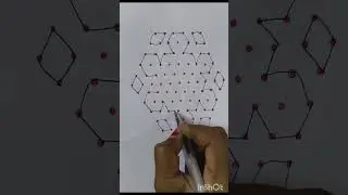 11 by 6 dots easy rangoli design #art #dialyrangoli #easyrangoli #indianart #muggulu #kolam