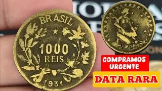R$ 4 MIL; MOEDA 1000 R&Eacute;IS ANO 1931 J&Aacute; &Eacute; RARA,VALORES ATUALIZADOS 2025.