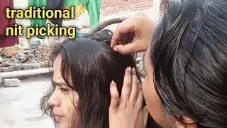 nit picking by comb 💁 traditional Indian women nit picking||vlogger soni