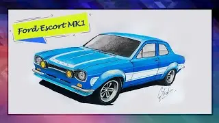 How to draw a Ford Escort | Ford Escort Mk 1 | Autodelic