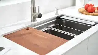 ZUHNE Jazz 2-Ledge Workstation Kitchen Sink with Multifunctional Accessories