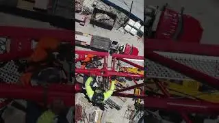 Connecting the jib of our Potain MDT 489 tower crane