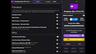 Twitch Sidebar Preview with Previews (For TTV & YT)