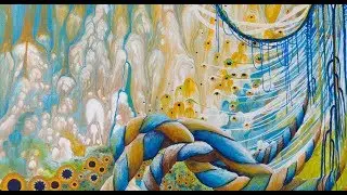 Pouring a background for a painting --Water spray technique--