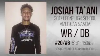 JOSIAH TAʻANI - WR/DB - 2017 LEONE HIGH SCHOOL, AMERICAN SAMOA - SENIOR YR HIGHLIGHTS