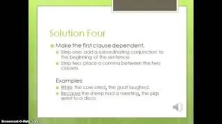 Correcting Run-On Sentences