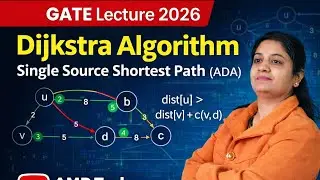 Gate Lectures (Dijkstra Algorithm for single source shortest path) ADA subject(hindi)