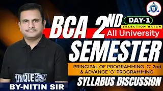 👉 BCA 2nd Semester (All University) | Programming in C & Advanced C | Day 1 Live | By Nitin Sir