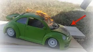 GAS TORCH VS. VW BEETLE MODEL CAR (WILL IT MELT?)