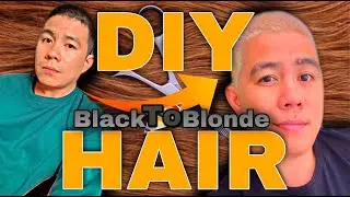 DIY Platinum Blonde For Men l Dark hair to blonde.