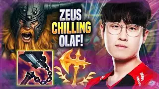 ZEUS CHILLING WITH OLAF! - T1 Zeus Plays Olaf TOP vs Volibear! | Season 2022