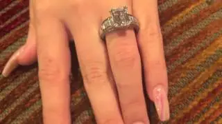 Emerald Cut Cubic Zirconia Step Cut Baguettes Channel Engagement Ring Solid 14k White Gold