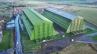 HD Aerial View Cardington Sheds Hangers Airship R101 Warner Brothers Batman Star Wars Airlander